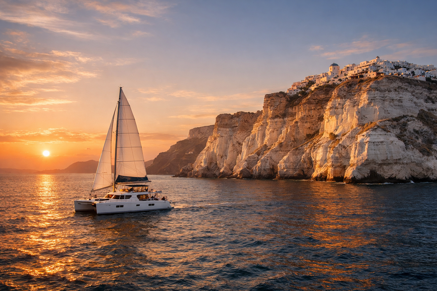 Santorini Caldera Sunset Catamaran Cruise