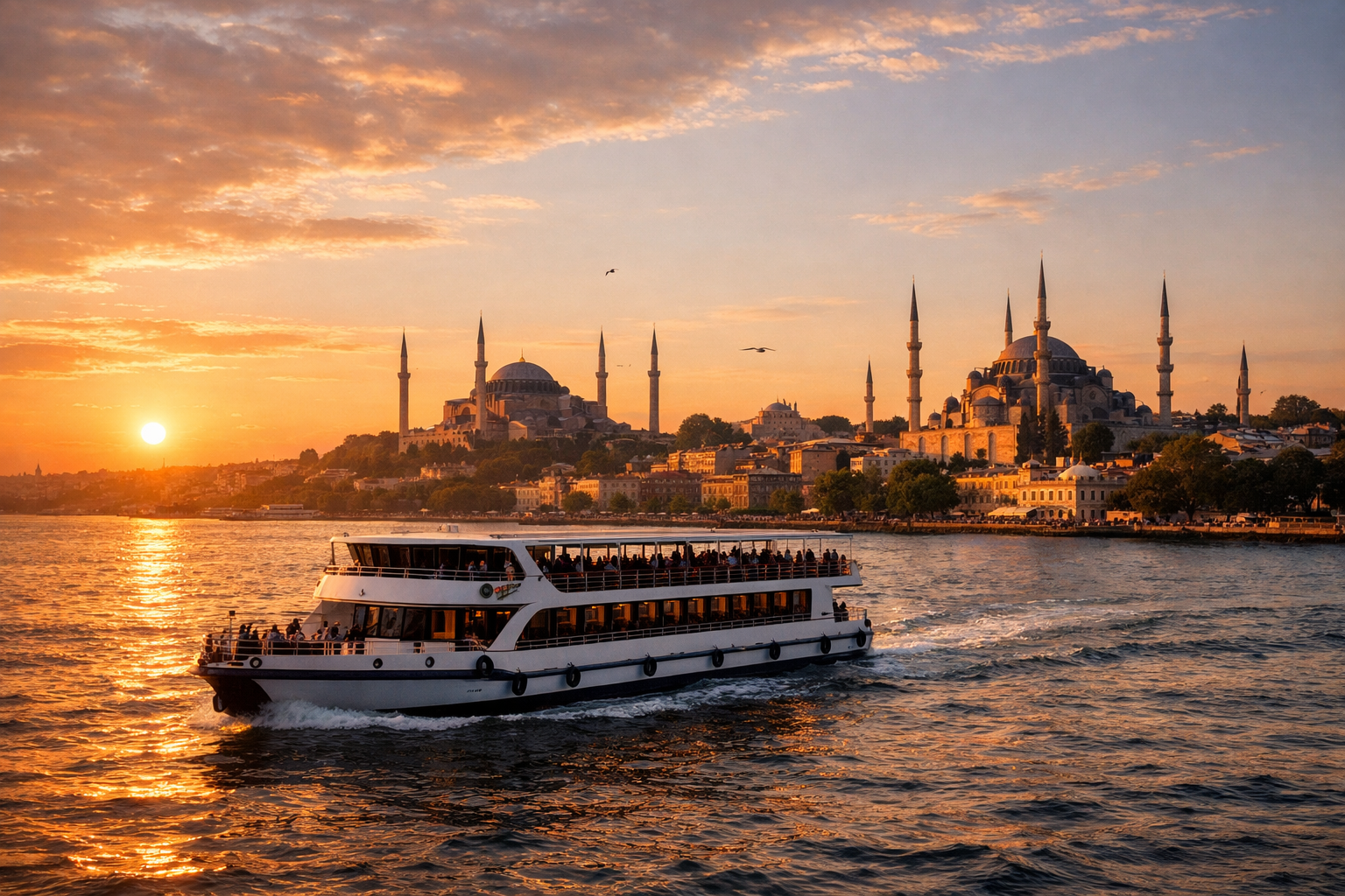 Bosphorus Sunset Cruise with Snacks